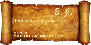 Bontovics Jakab névjegykártya